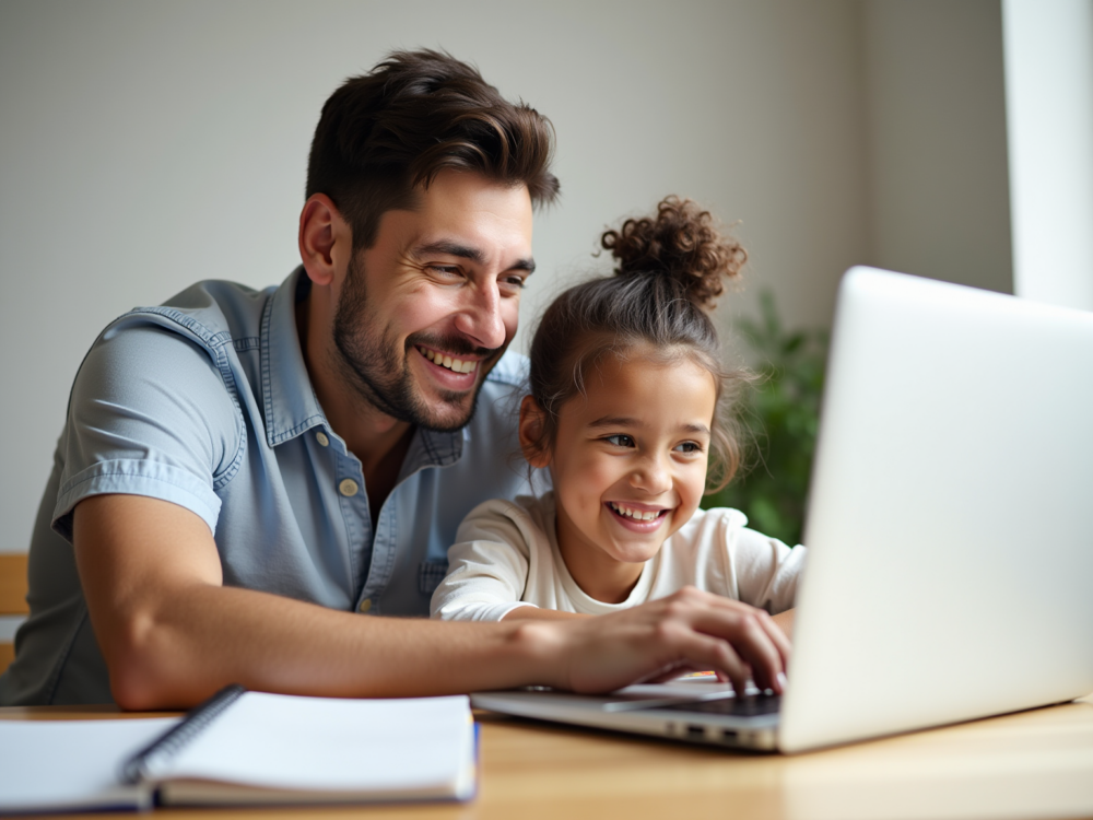 father and daughter studying for the 11 plus exam 2025