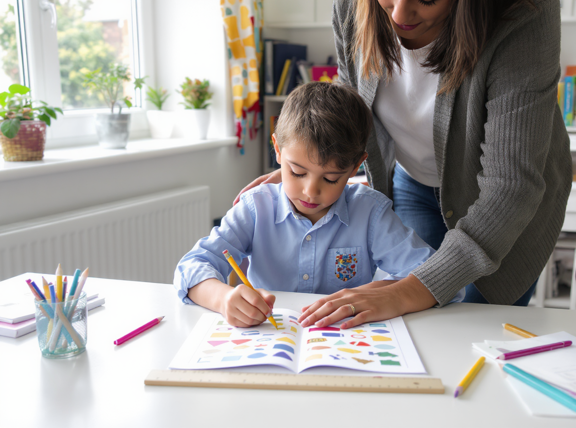 Boy studying for the 11 plus exam in London